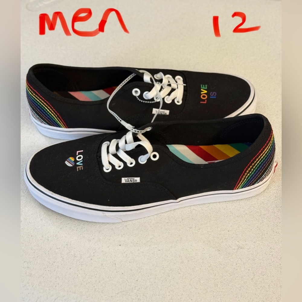 Vans Black with Rainbow Accents Men's Sneakers